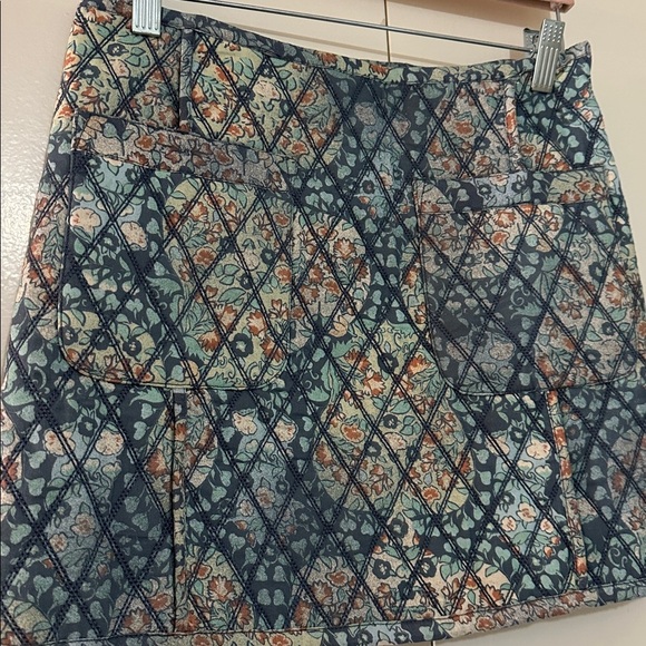 New Free People Darla Quilted Mini Skirt Blue Size 6 - Picture 2 of 11